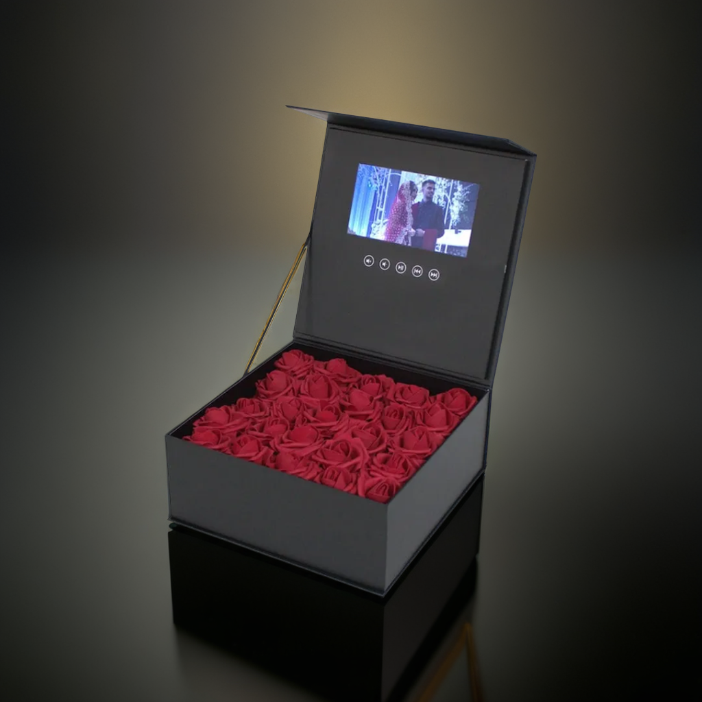 LCD Screen Video Gift Box Rose Flower Box