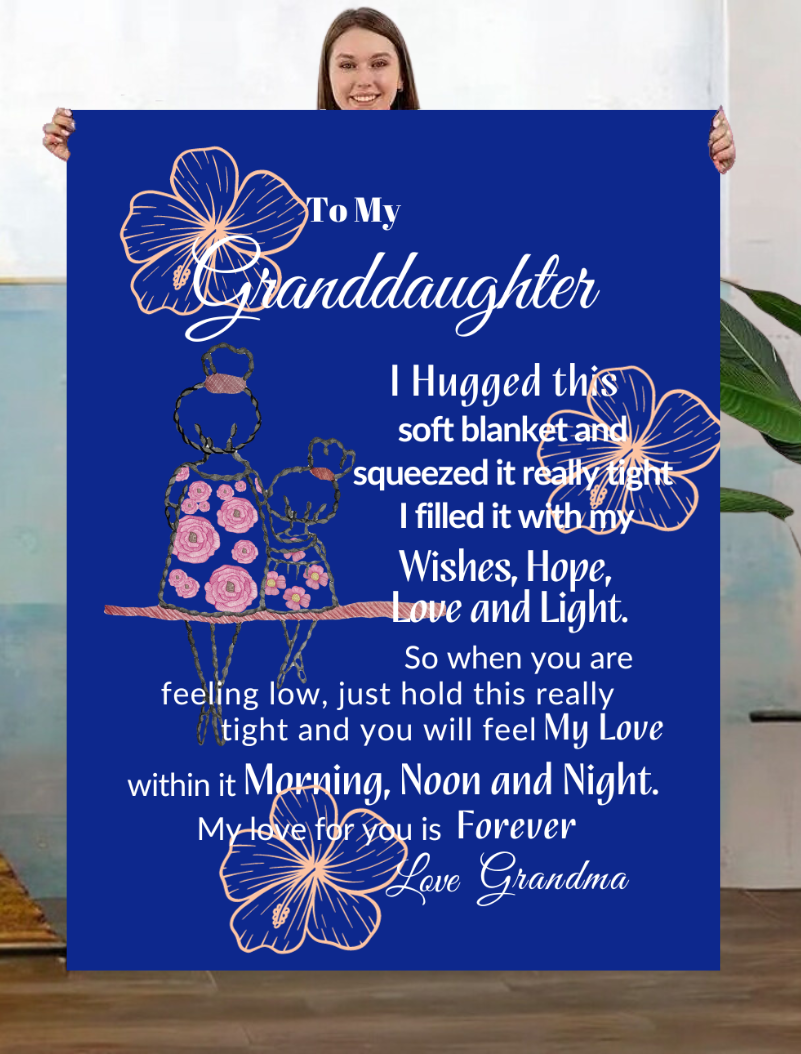 "To My Granddaughter" Sentimental Hug Blanket | Sherpa Blanket - Design Studios Direct