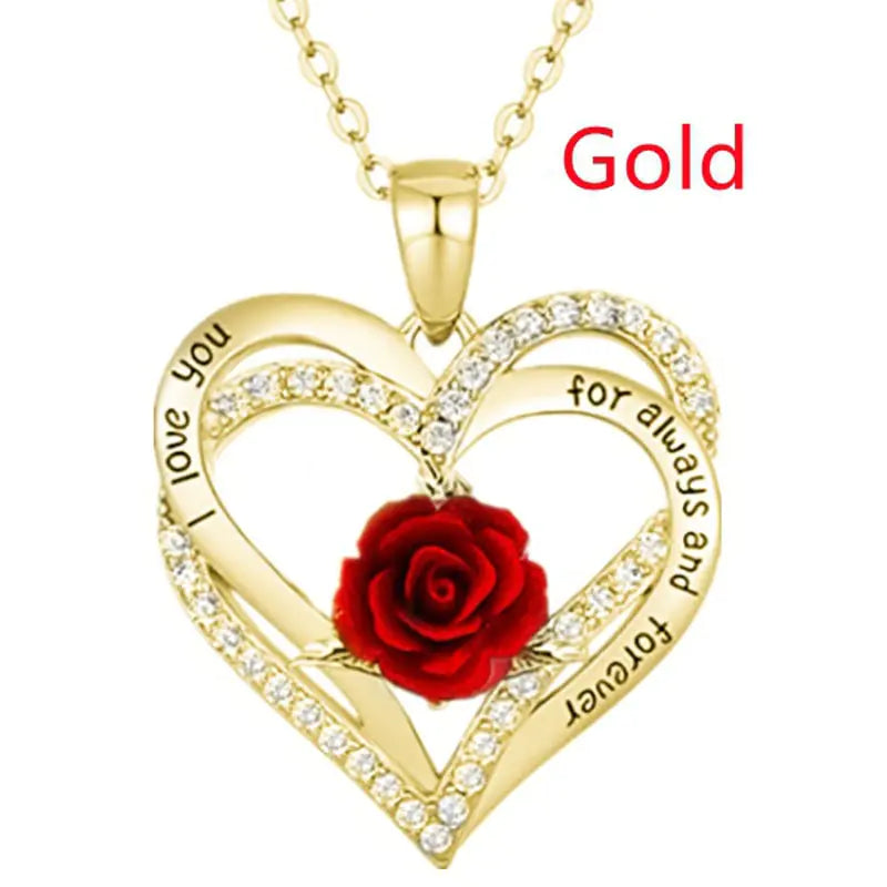 Rose Flower Pendant Necklace - Design Studios Direct
