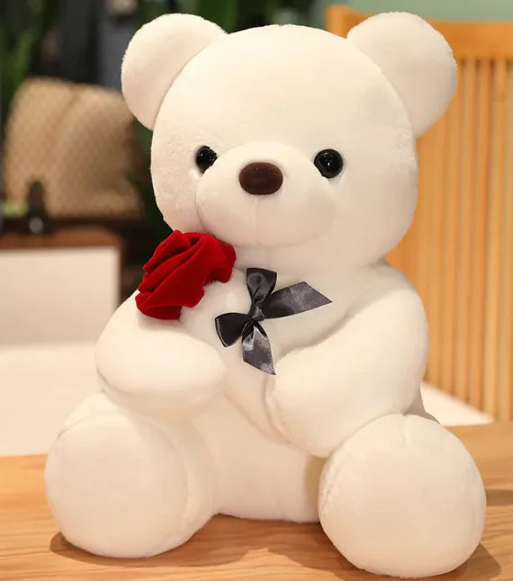 Hugging Roses Teddy Bear Plush Pillow - Design Studios Direct