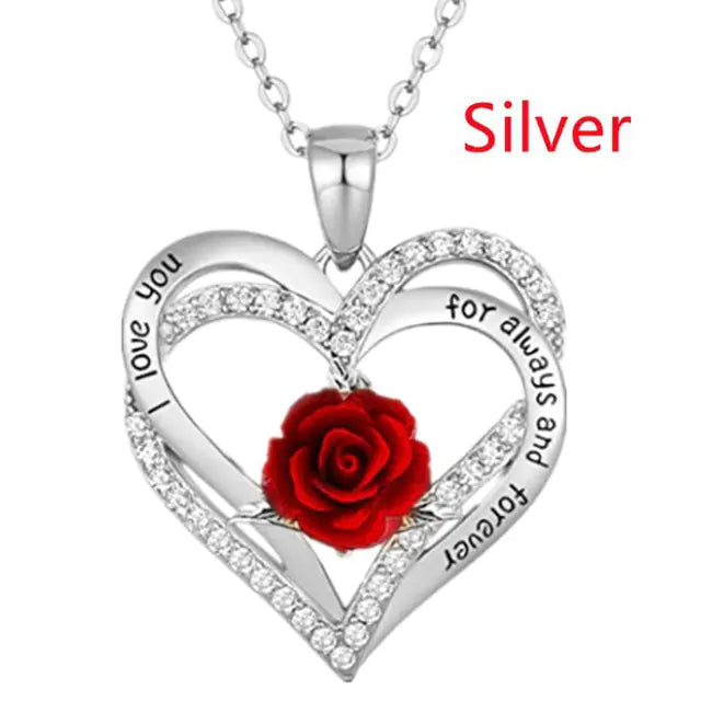 Rose Flower Pendant Necklace - Design Studios Direct