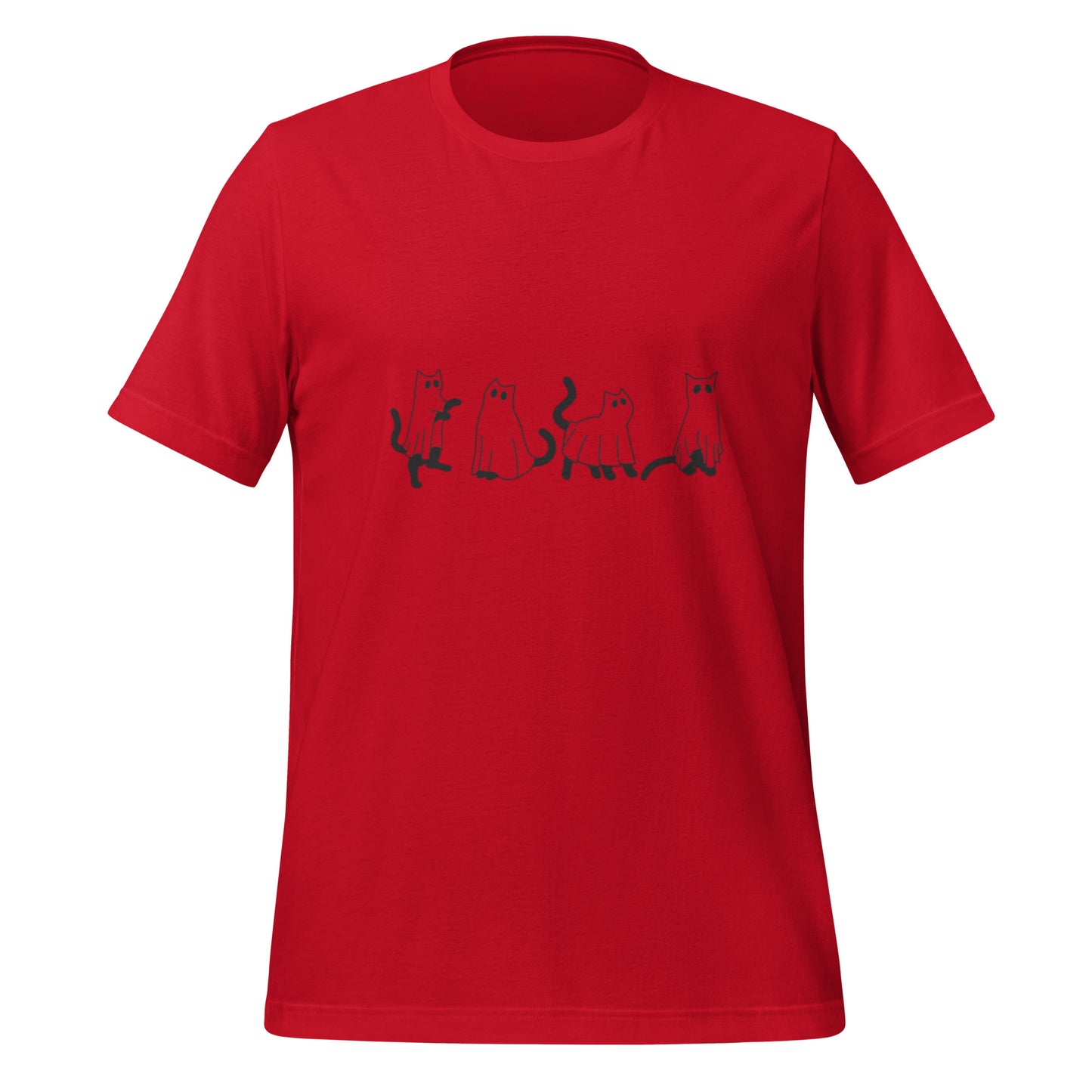 Hiss-teriously Haunting: Halloween Ghost Cats T-Shirt, Unisex t-shirt - Design Studios Direct