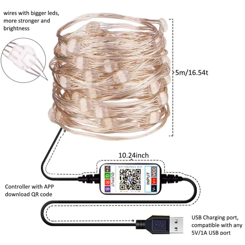 Smart Bluetooth LED String Lights - Design Studios Direct