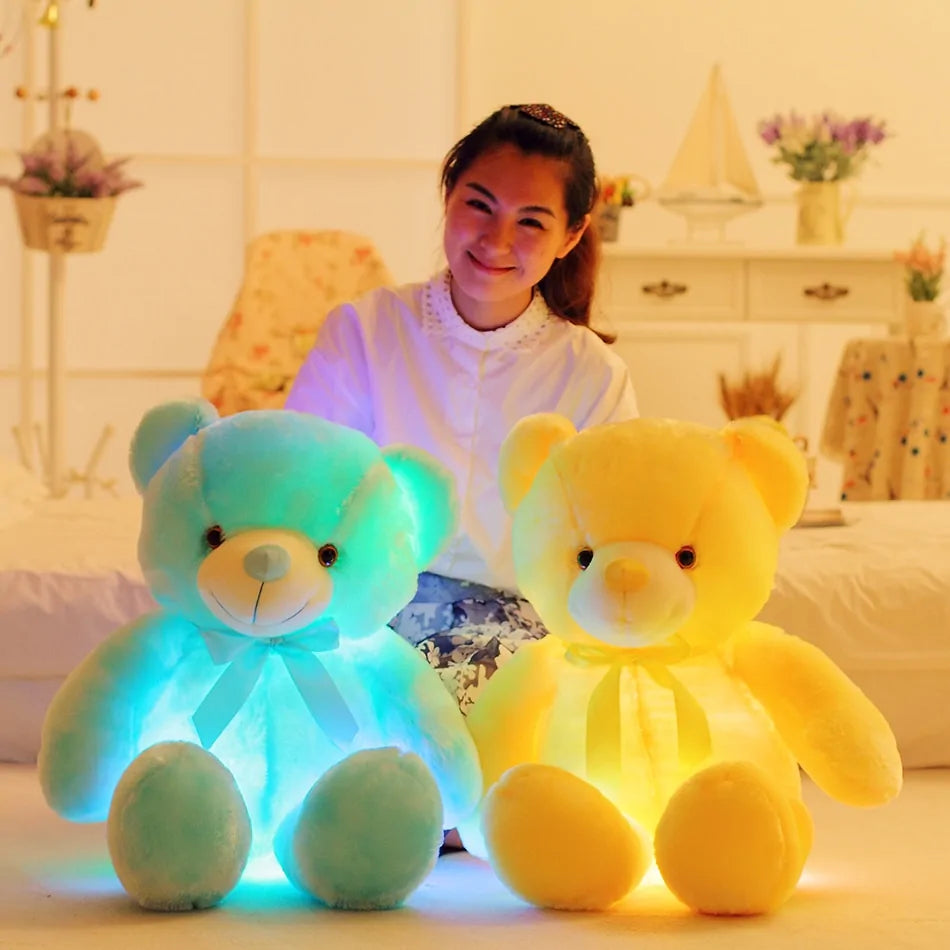 Light Up LED Teddy Bear Stuffed Animals Plush Toy Colorful Glowing Teddy Bear, 20- Inch - Design Studios Direct