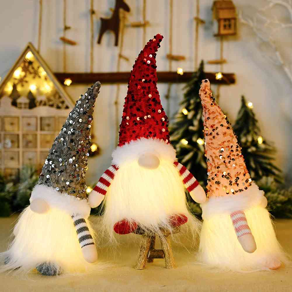Sequin Light-Up Faceless Gnome - Design Studios Direct