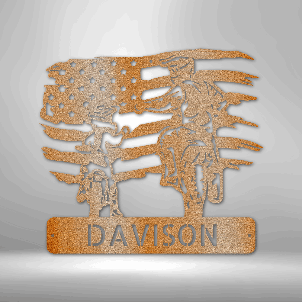 American Motocross Family Monogram - Steel Sign - Design Studios Direct