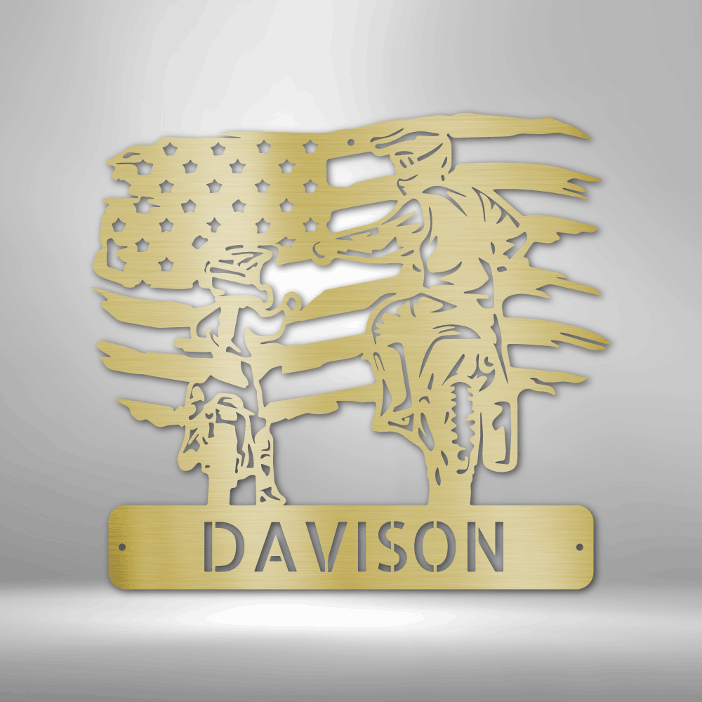 American Motocross Family Monogram - Steel Sign - Design Studios Direct