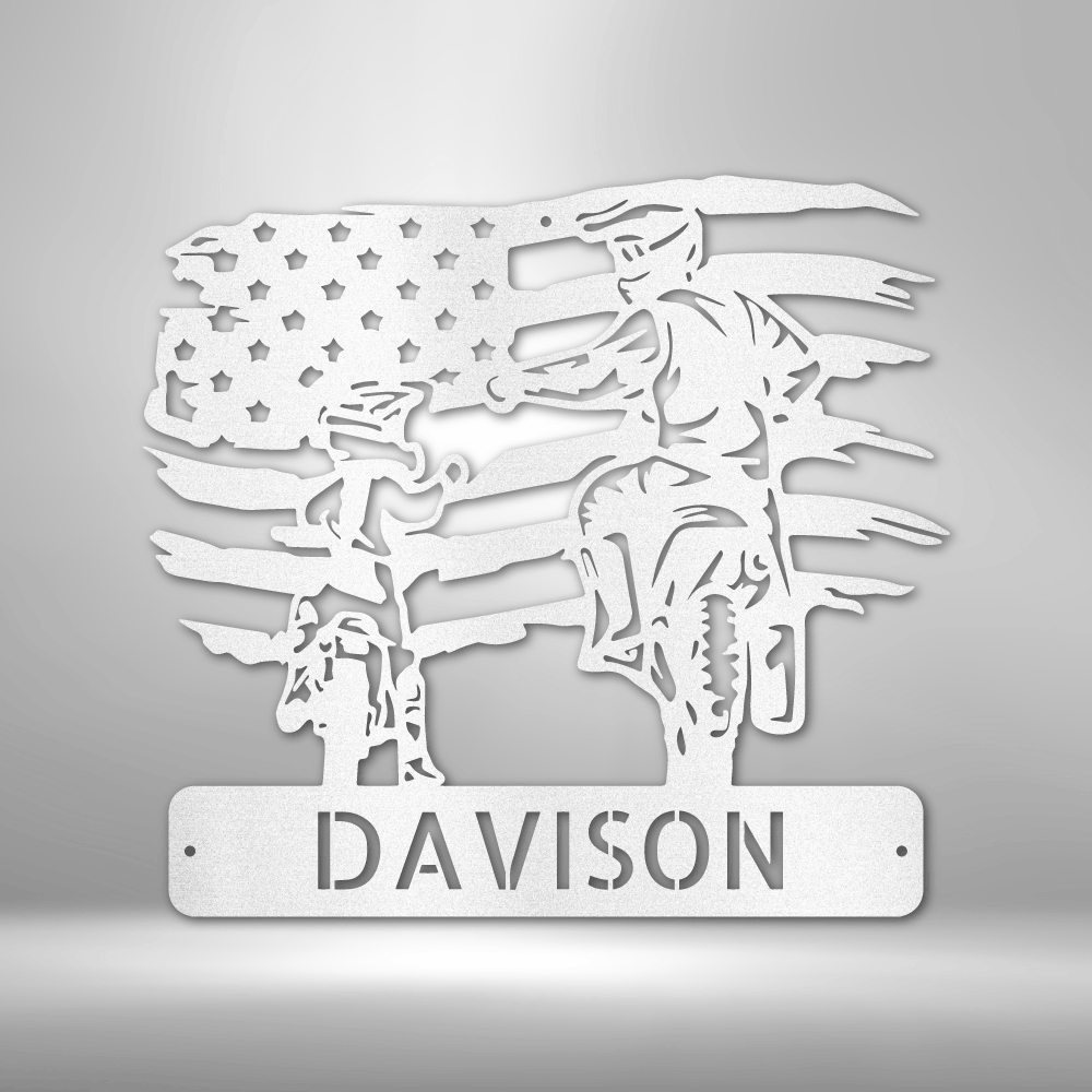 American Motocross Family Monogram - Steel Sign - Design Studios Direct