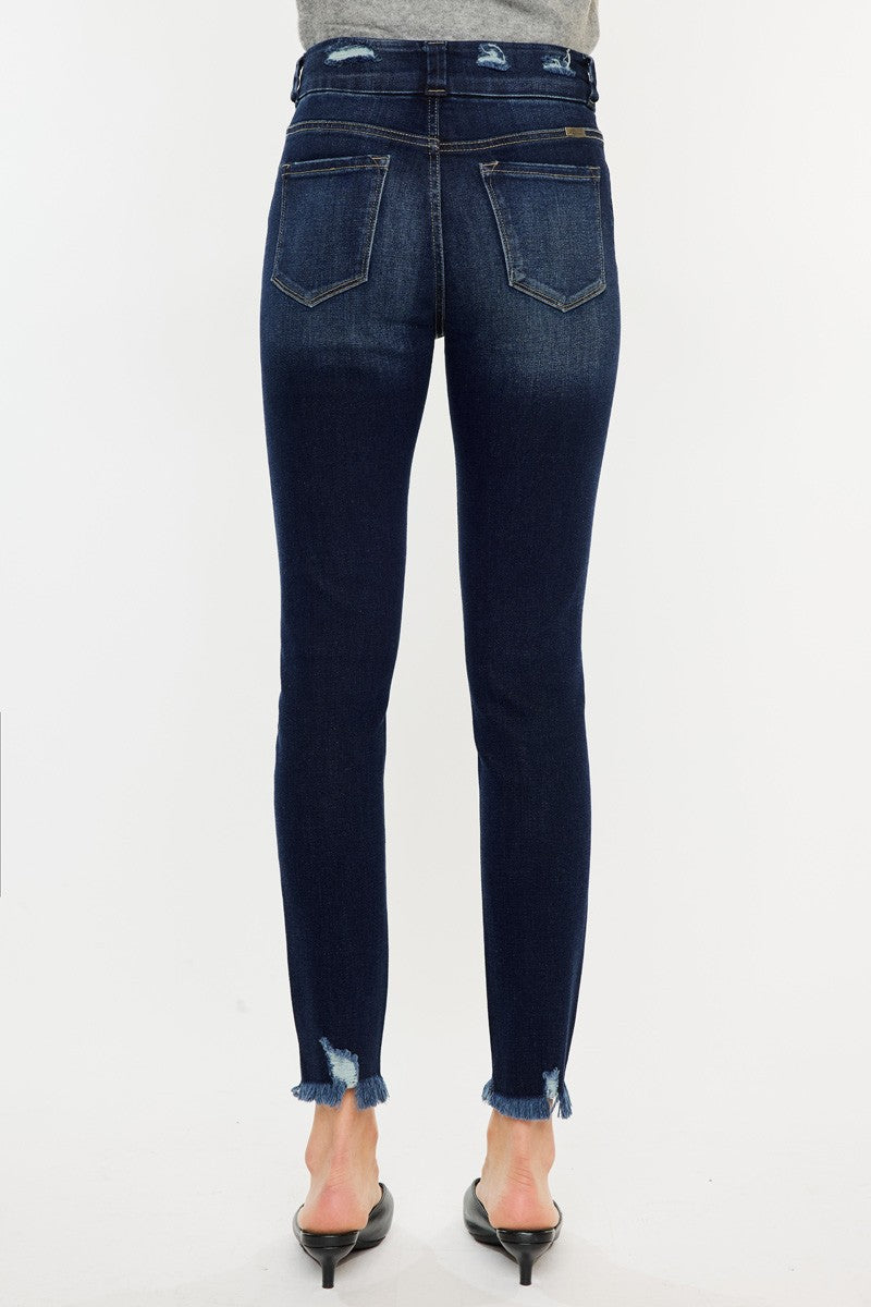 Full Size Cat's Whiskers Raw Hem High Waist Jeans - Design Studios Direct