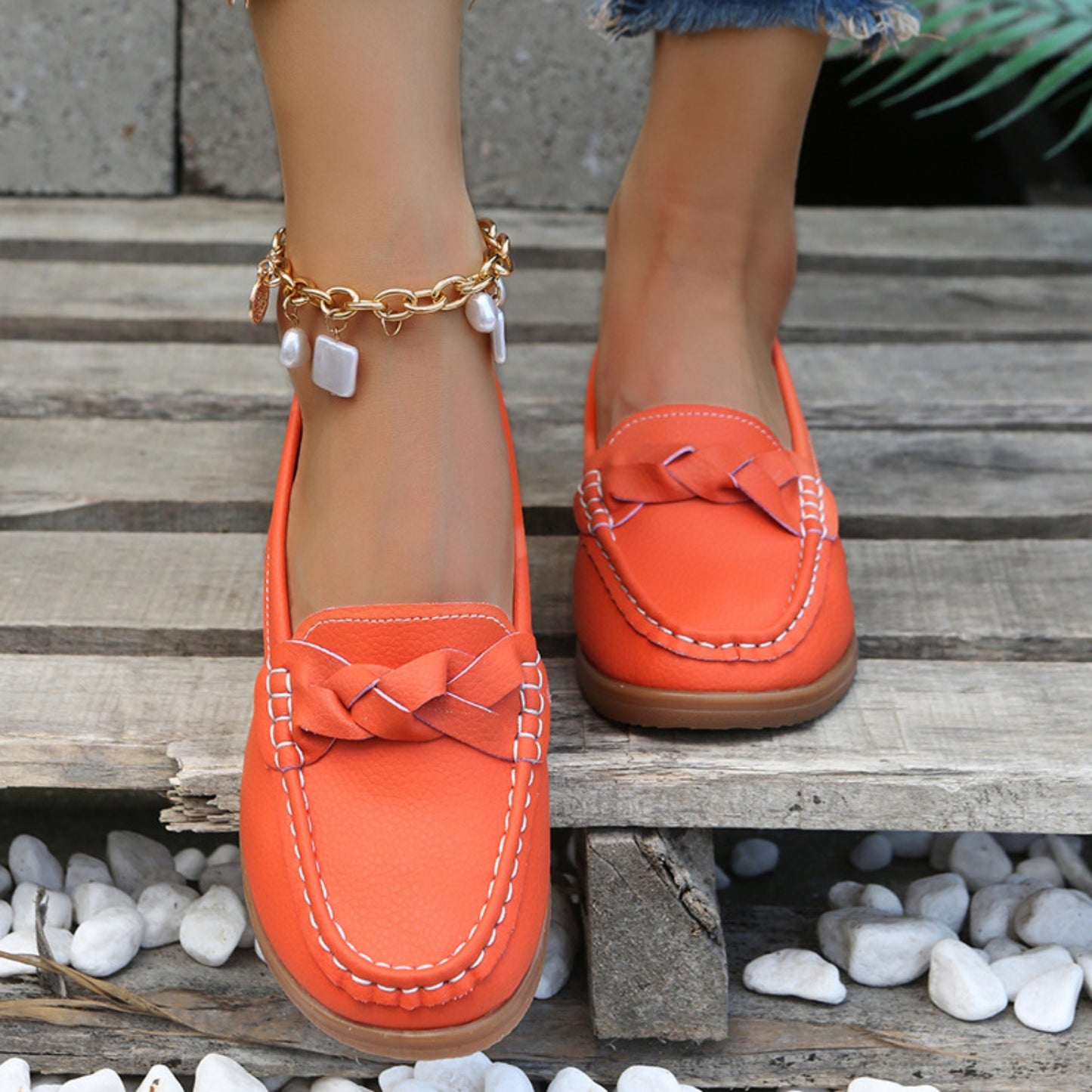 Weave Wedge Heeled Loafers - Design Studios Direct
