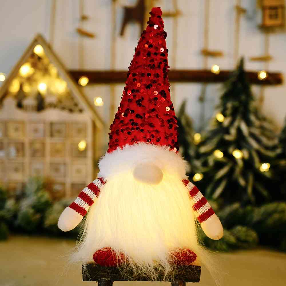 Sequin Light-Up Faceless Gnome - Design Studios Direct