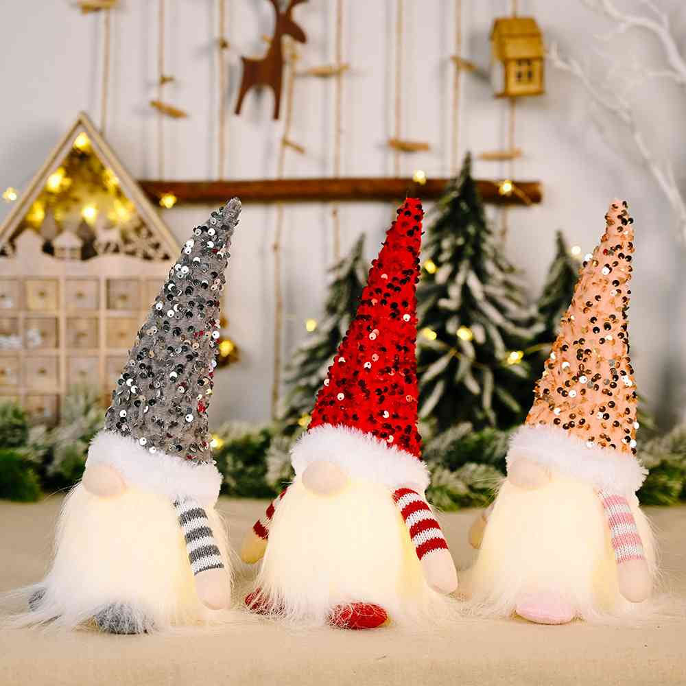 Sequin Light-Up Faceless Gnome - Design Studios Direct