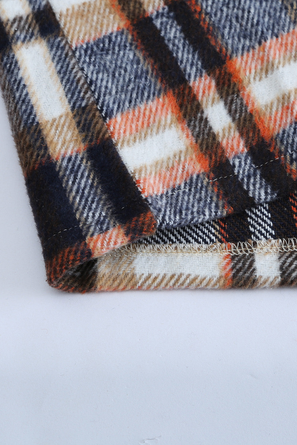 Geometric Plaid Print Pocketed Shacket - Design Studios Direct