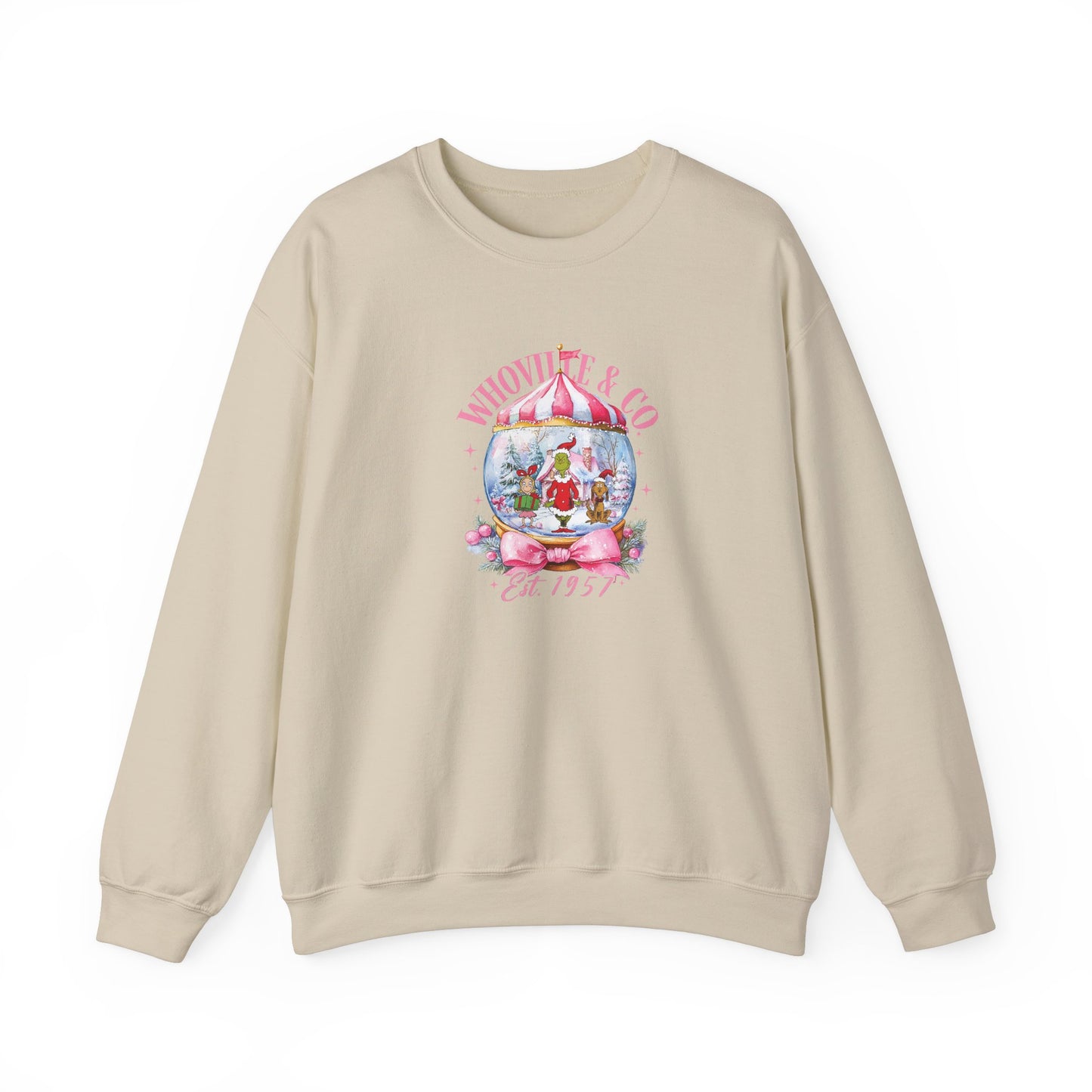 Christmas Snow Globe Sweatshirt with Grinch and Friends - Design Studios Direct