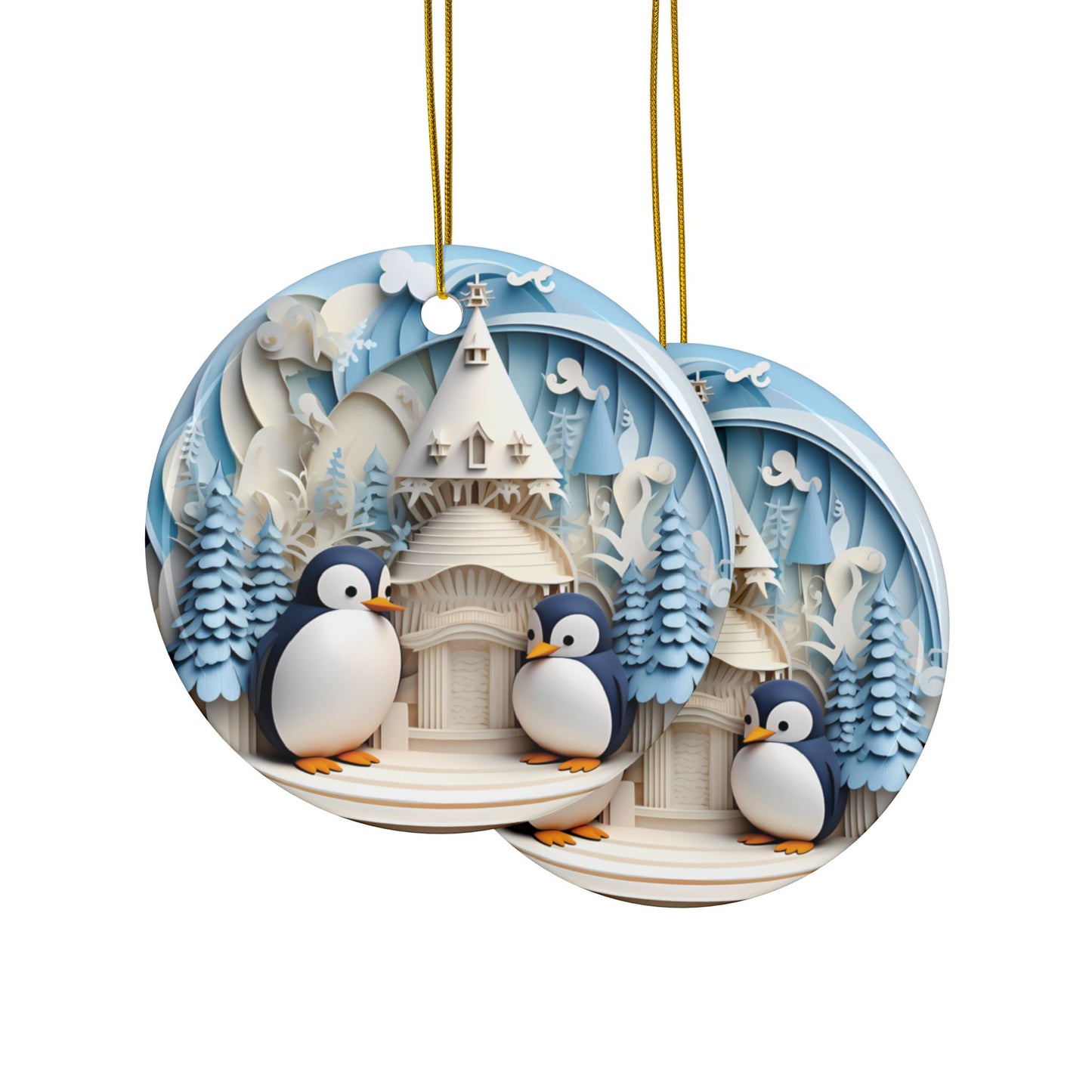 Mother and Baby Penguin Christmas Tree Ornament - Design Studios Direct