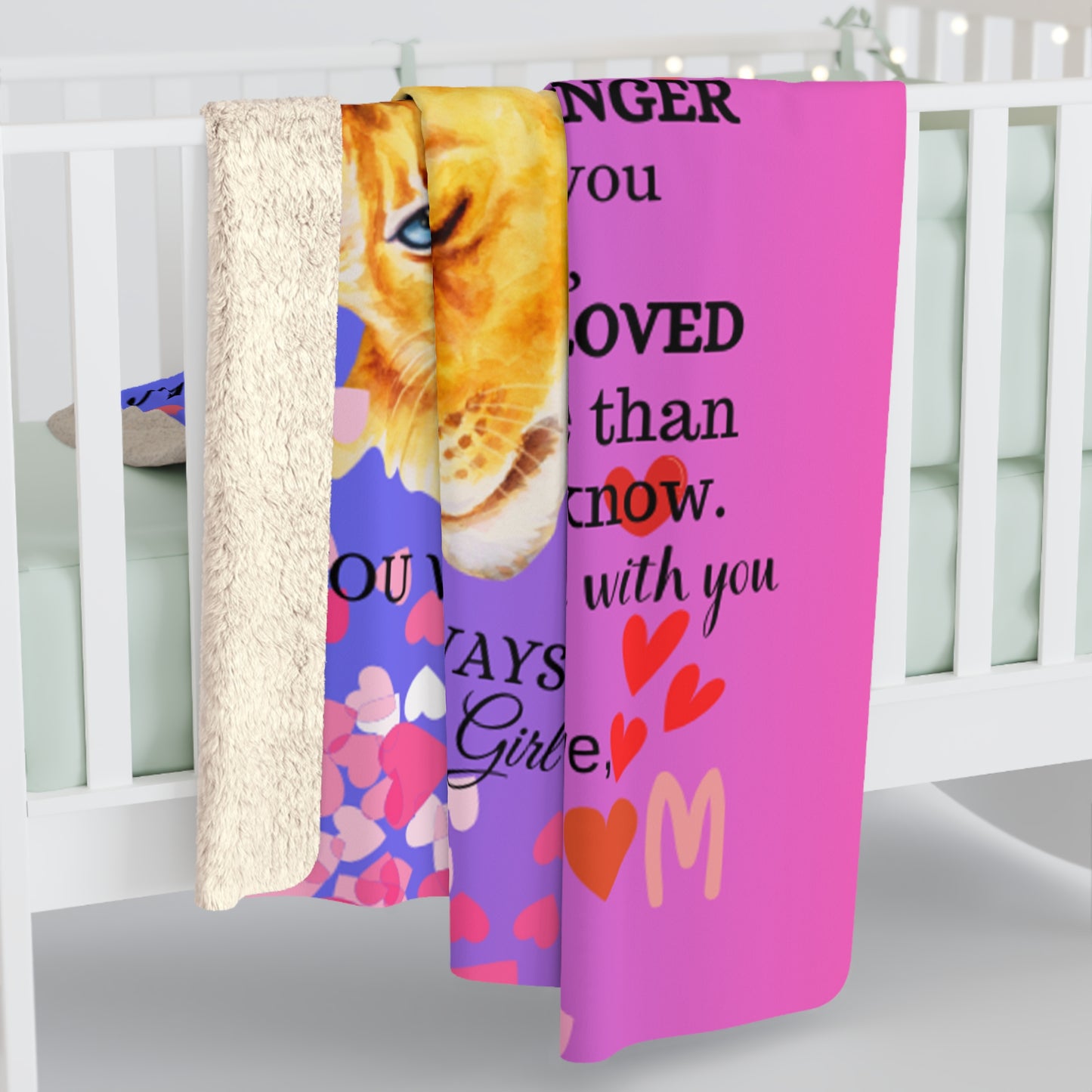 To My Daughter – Mom’s Love Lion Sherpa Blanket