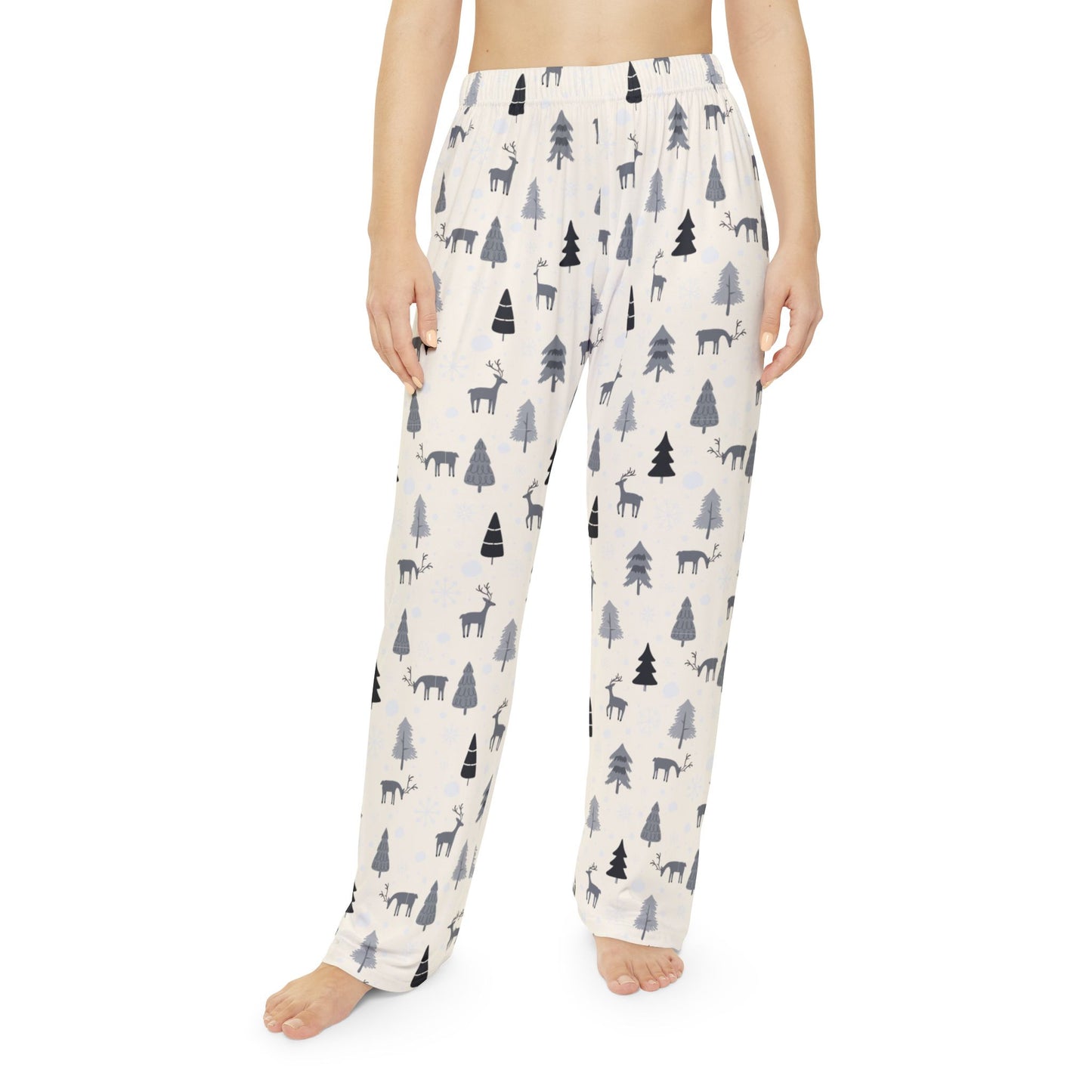 Reindeer Winter Pajama Pants – Soft Cozy Lounge Bottoms for Women