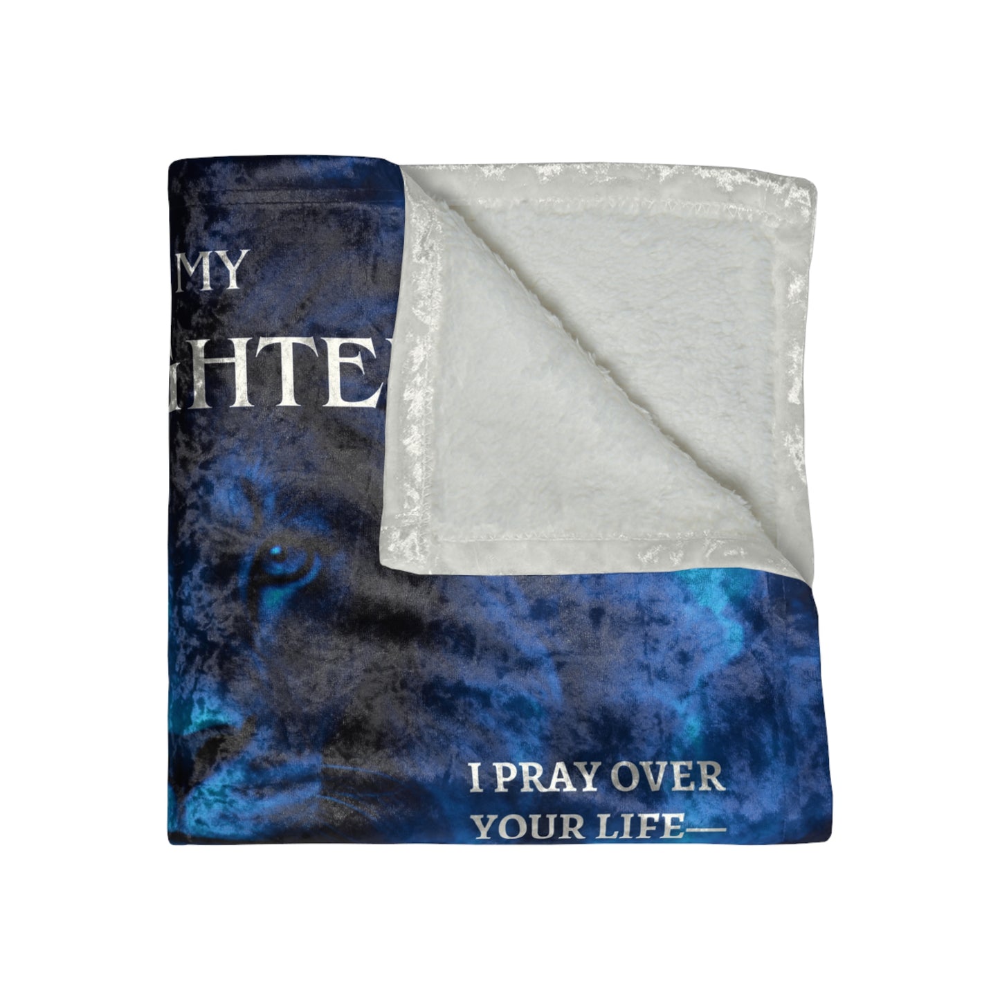 Personalize Crushed Velvet - Lion & Cub Keepsake Prayer Blanket