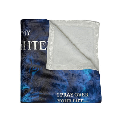 Personalize Crushed Velvet - Lion & Cub Keepsake Prayer Blanket