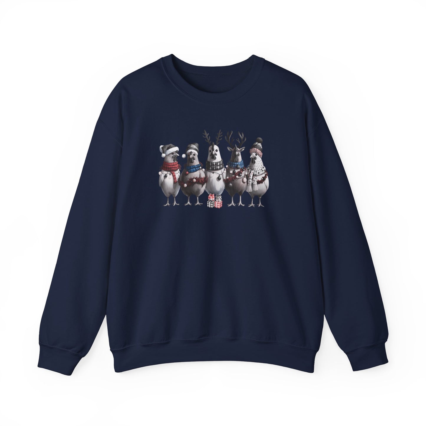 Christmas Chicken Present Sweatshirt - Design Studios Direct