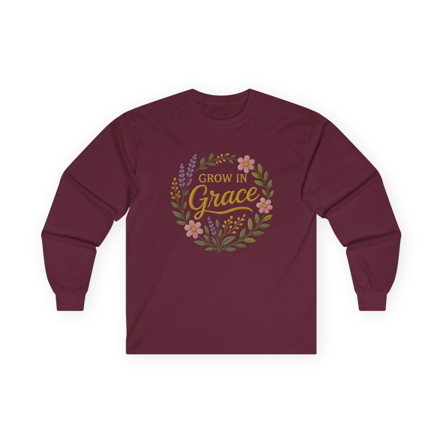Grow in Grace Long Sleeve Shirt – Christian Floral Tee