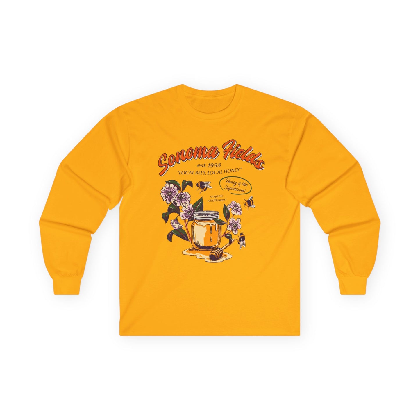 Sonoma Fields Honey Long Sleeve Shirt – Vintage Bee & Wildflower Tee