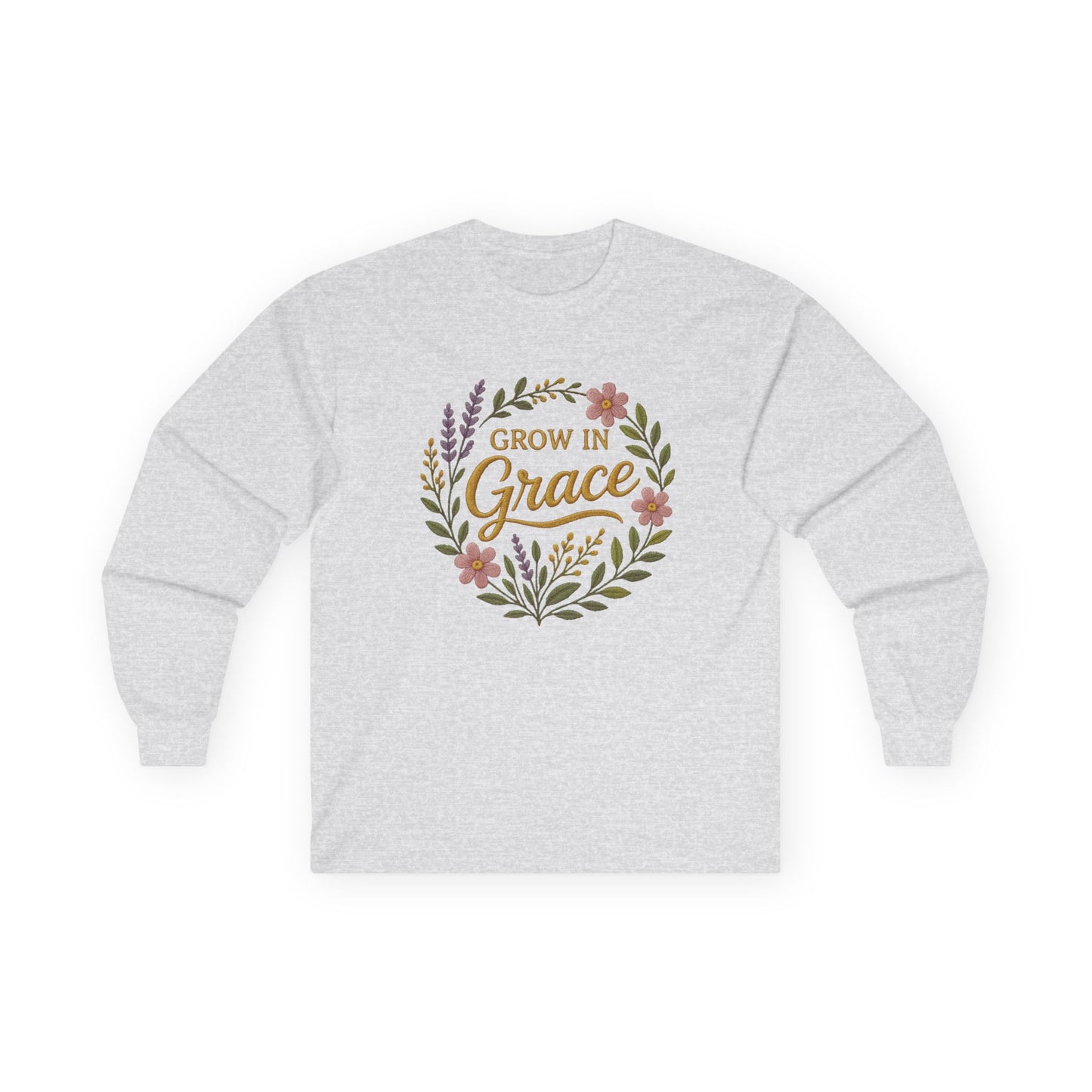 Grow in Grace Long Sleeve Shirt – Christian Floral Tee