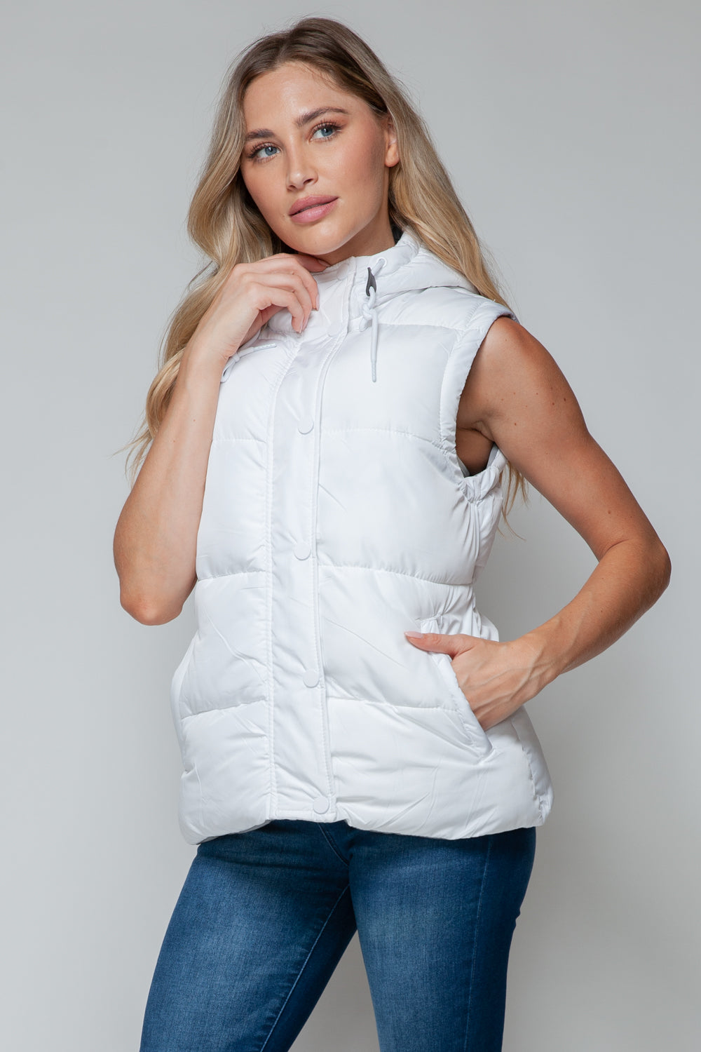 Snobbish Snap and Zip Closure Hooded Vest - Design Studios Direct