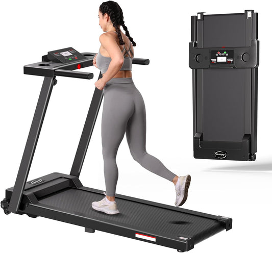 Treadmills for Home, Portable Foldable Treadmills for Home with 300 LBS Capacity and LED Display, 3.0 HP Walking Pad with Handle Bar