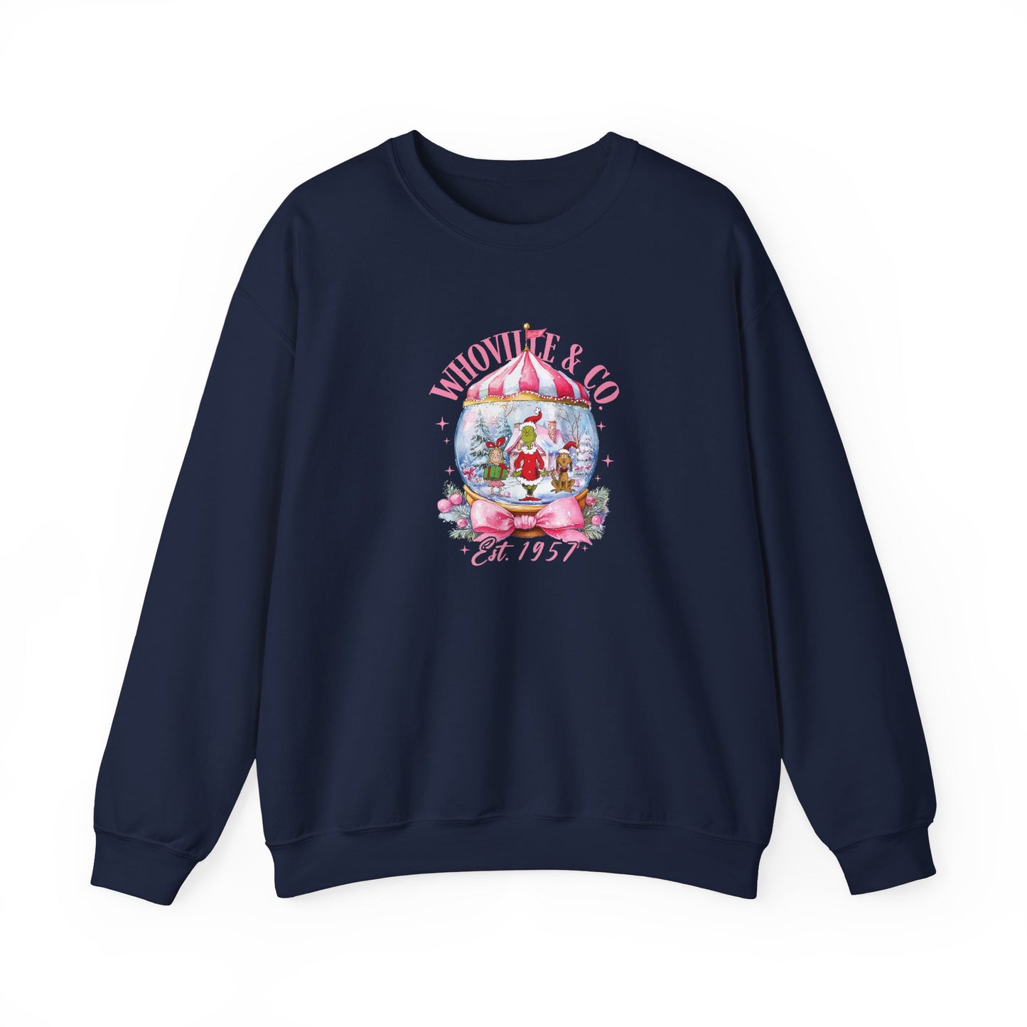 Christmas Snow Globe Sweatshirt with Grinch and Friends - Design Studios Direct