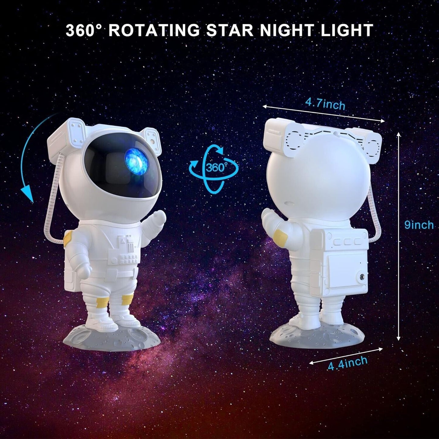 Astronaut Galaxy Projector Light with Remote, Kids Night Light - Design Studios Direct