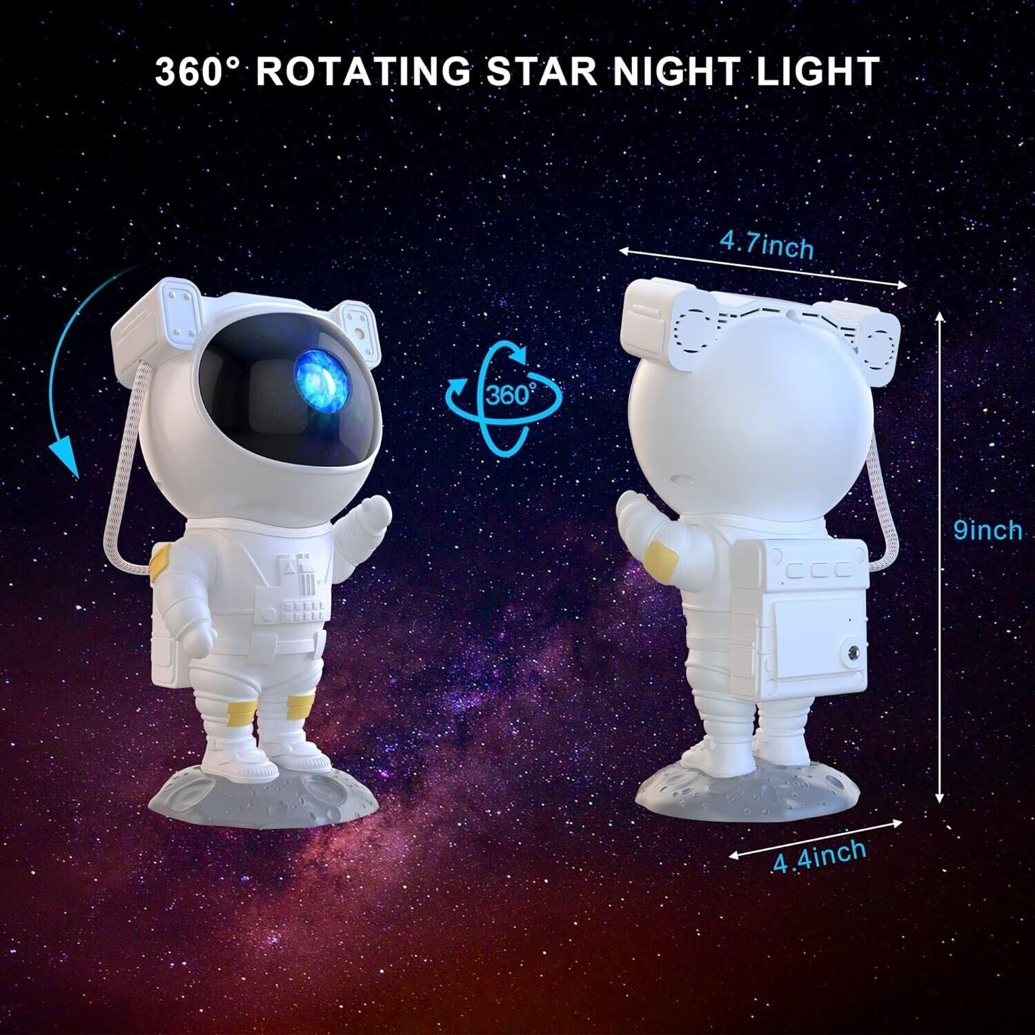 Astronaut Galaxy Projector Light with Remote, Kids Night Light - Design Studios Direct