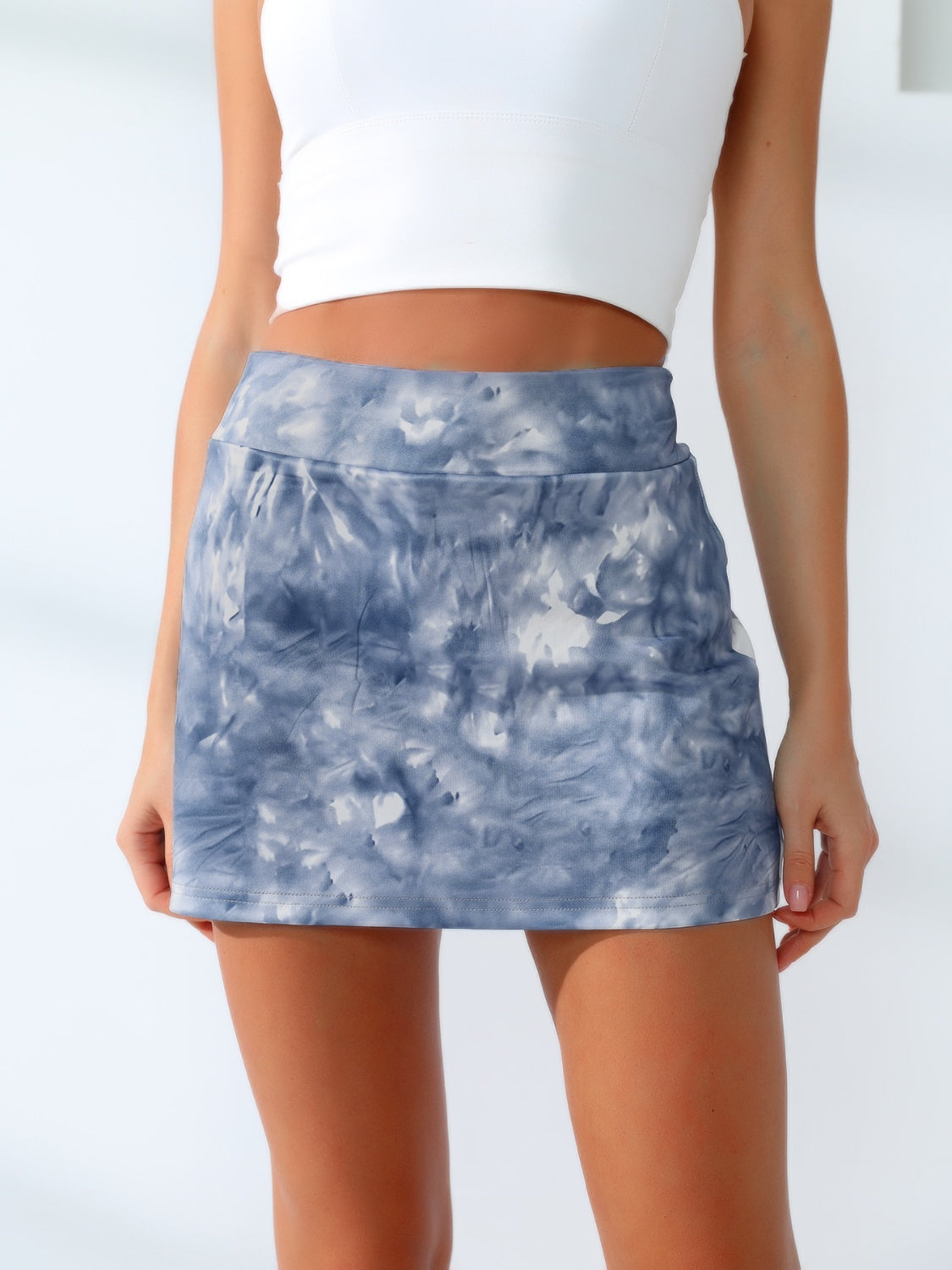 Quick-Dry Tie-Dye Wide Waistband Active Tennis Skirt - Design Studios Direct