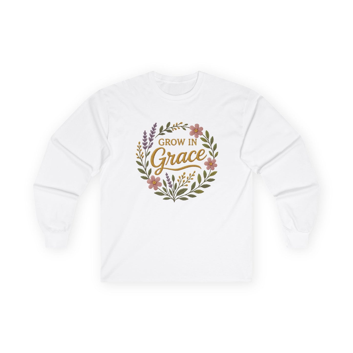 Grow in Grace Long Sleeve Shirt – Christian Floral Tee