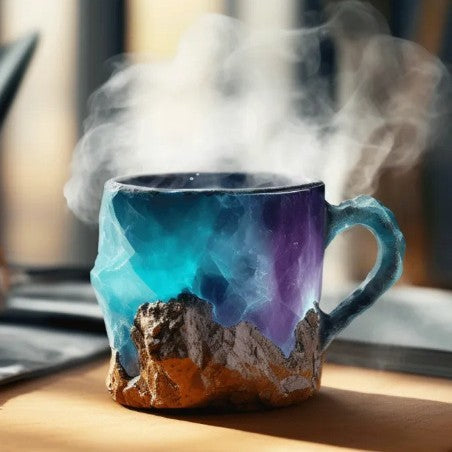 Resin Mineral Crystal Coffee Mugs With Handles Elegant Mineral Crystal Cup - Design Studios Direct