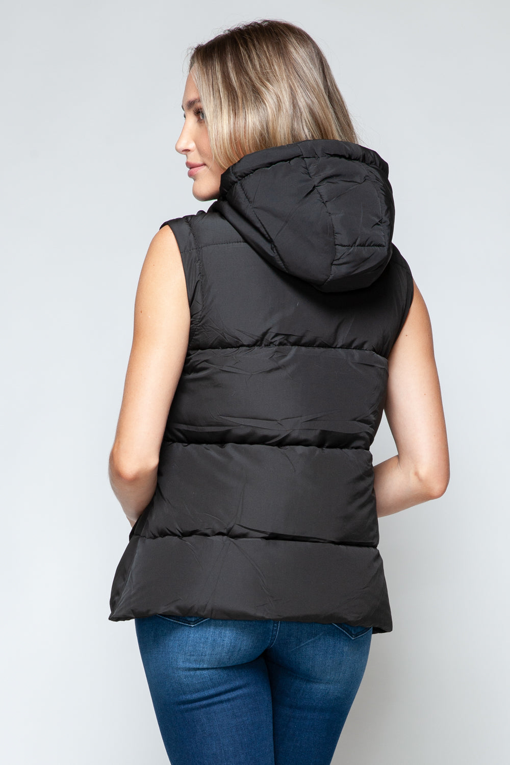 Snobbish Snap and Zip Closure Hooded Vest - Design Studios Direct