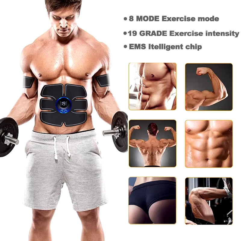 USB Rechargable EMS Muscle Stimulator Electric Massage Therapy Pain Relief Digital Meridian Full Body Massager Fitness