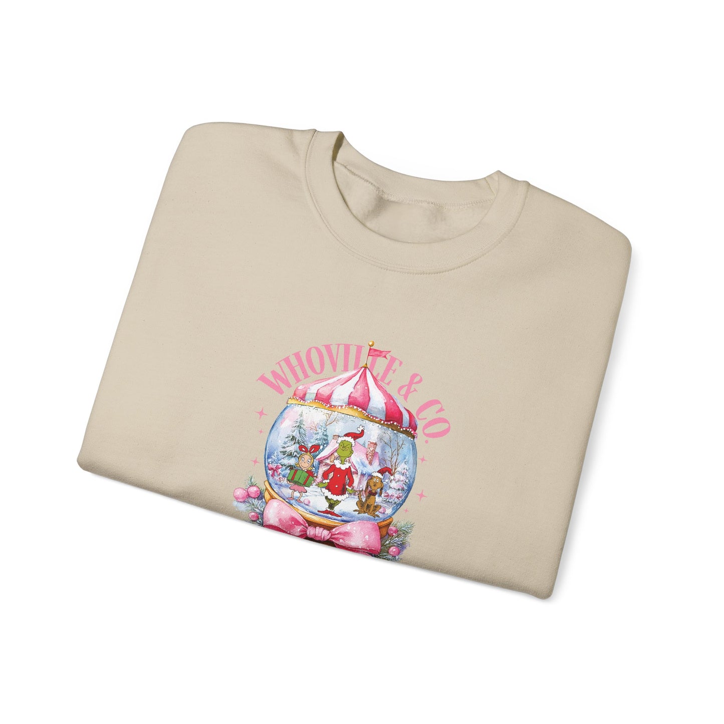 Christmas Snow Globe Sweatshirt with Grinch and Friends