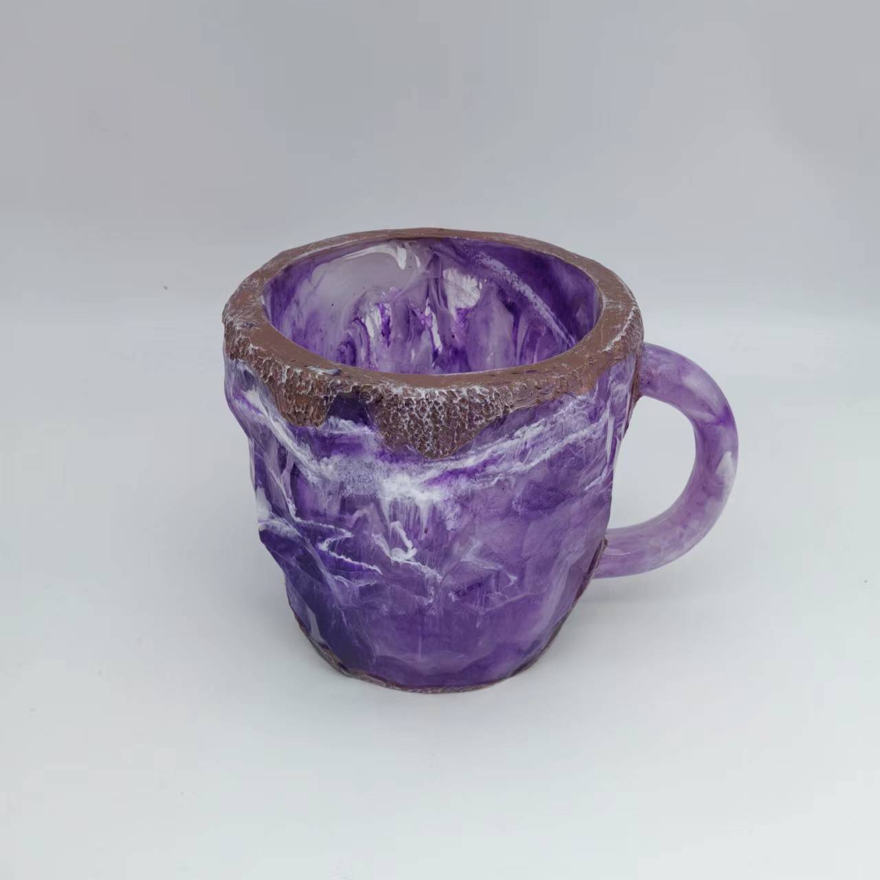 Resin Mineral Crystal Coffee Mugs With Handles Elegant Mineral Crystal Cup