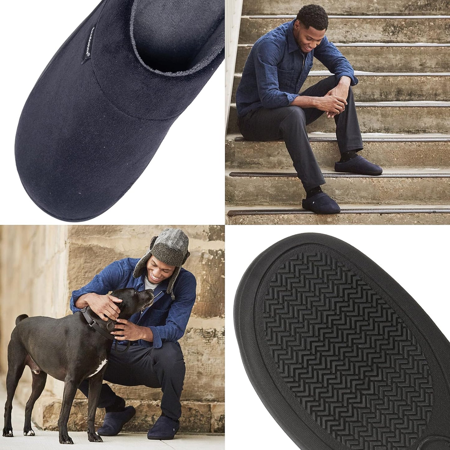 Men'S Open Back Slipper with Memory Foam and Indoor/Outdoor Sole