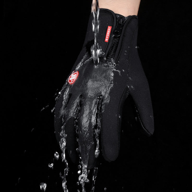 Winter Gloves Touch Screen Riding Motorcycle Sliding Waterproof Sports Gloves With Fleece - Design Studios Direct