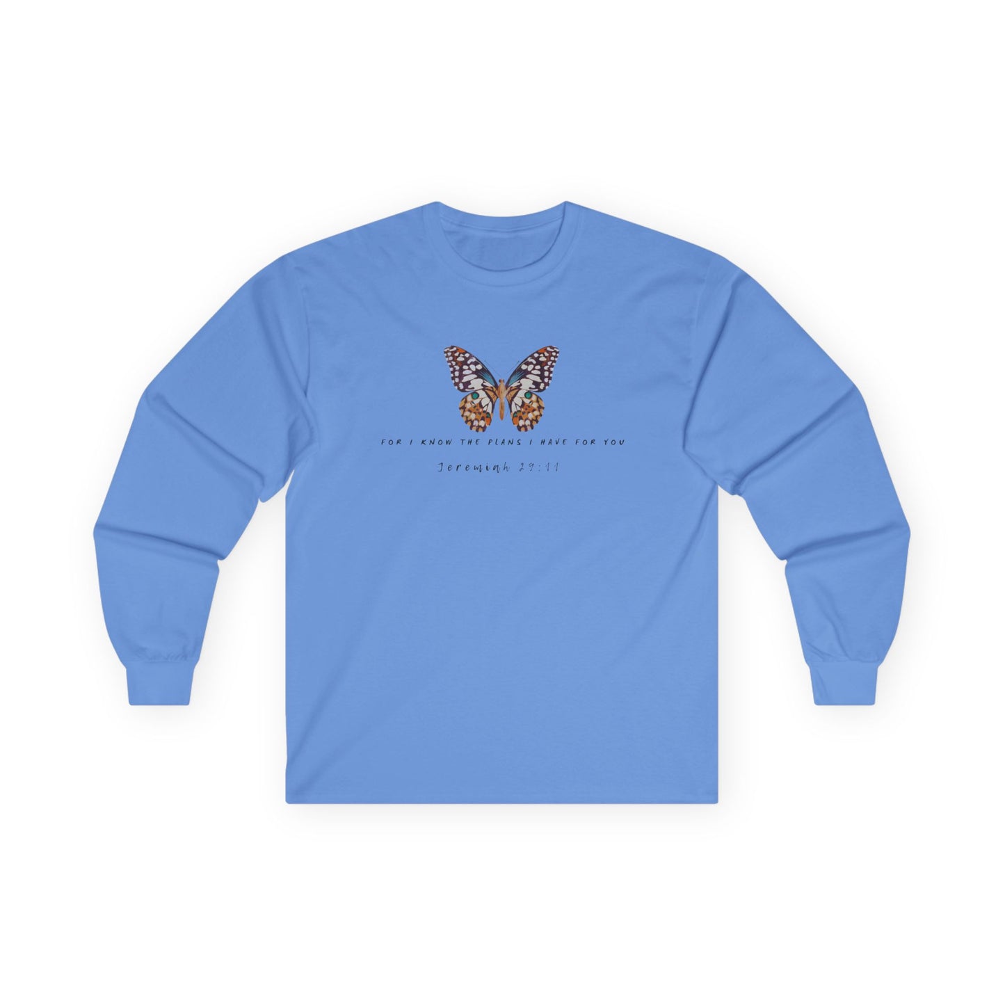 Jeremiah 29:11 Butterfly Long Sleeve Shirt – Christian Faith Tee