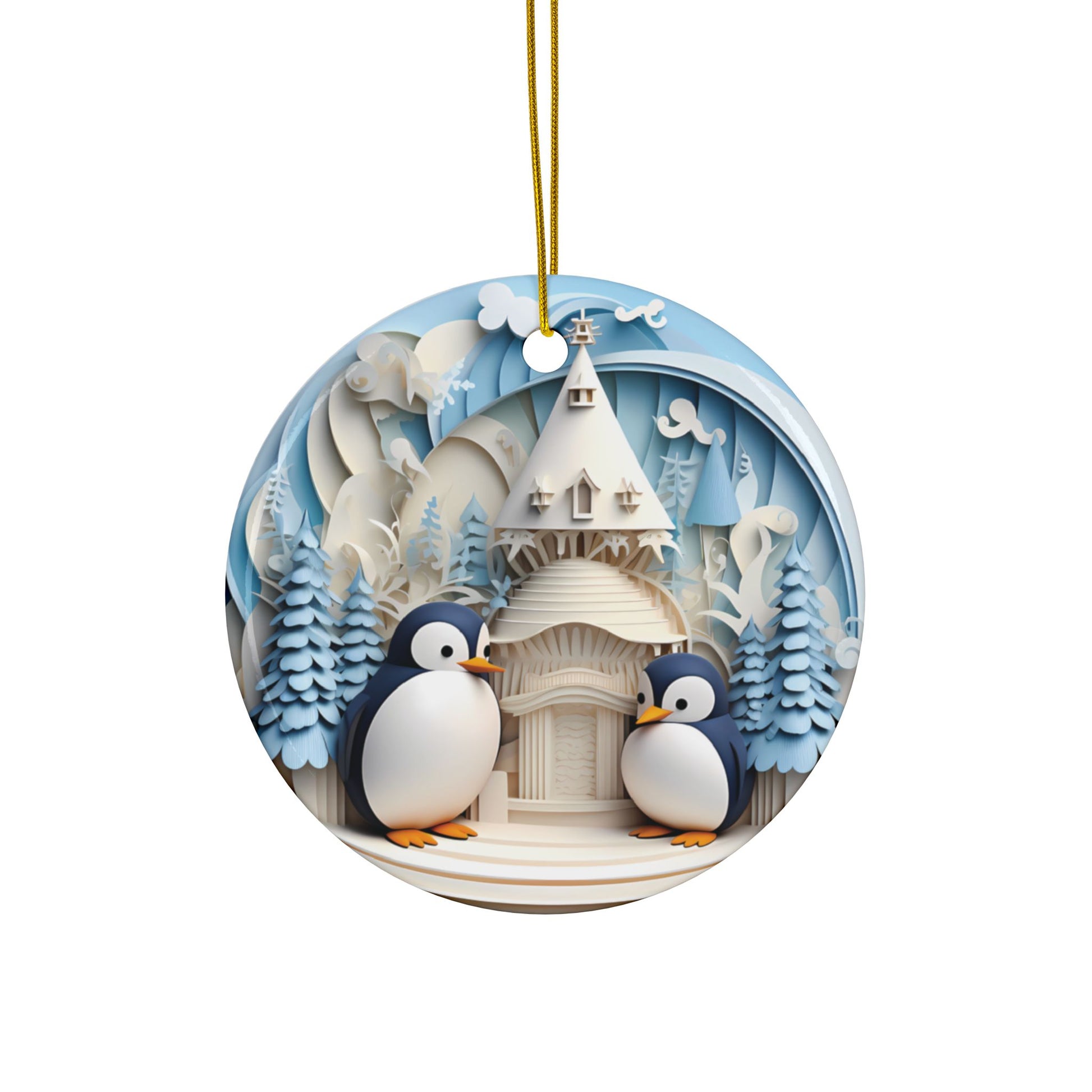 Mother and Baby Penguin Christmas Tree Ornament - Design Studios Direct