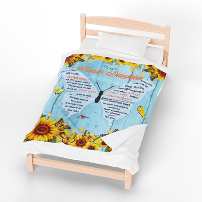 Personalized Bonus Daughter Blanket – Custom Name Gift from Stepmom, Stepdad, Aunt or Uncle