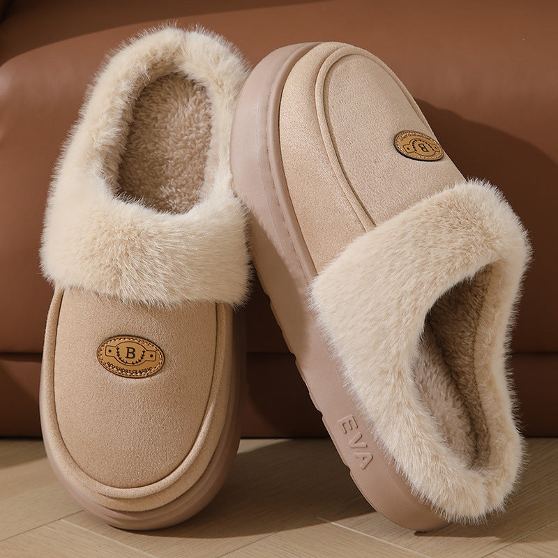 Men's Winter Plush Slippers – Warm Suede, Non-slip Indoor House Shoes - Design Studios Direct