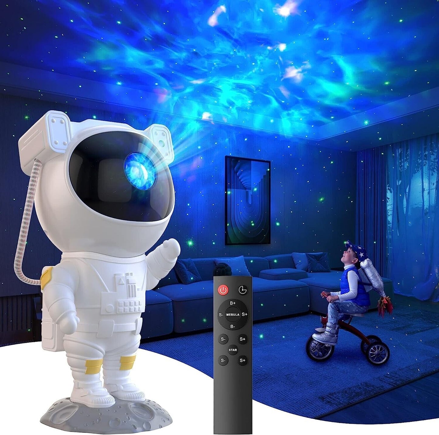 Astronaut Galaxy Projector Light with Remote, Kids Night Light - Design Studios Direct