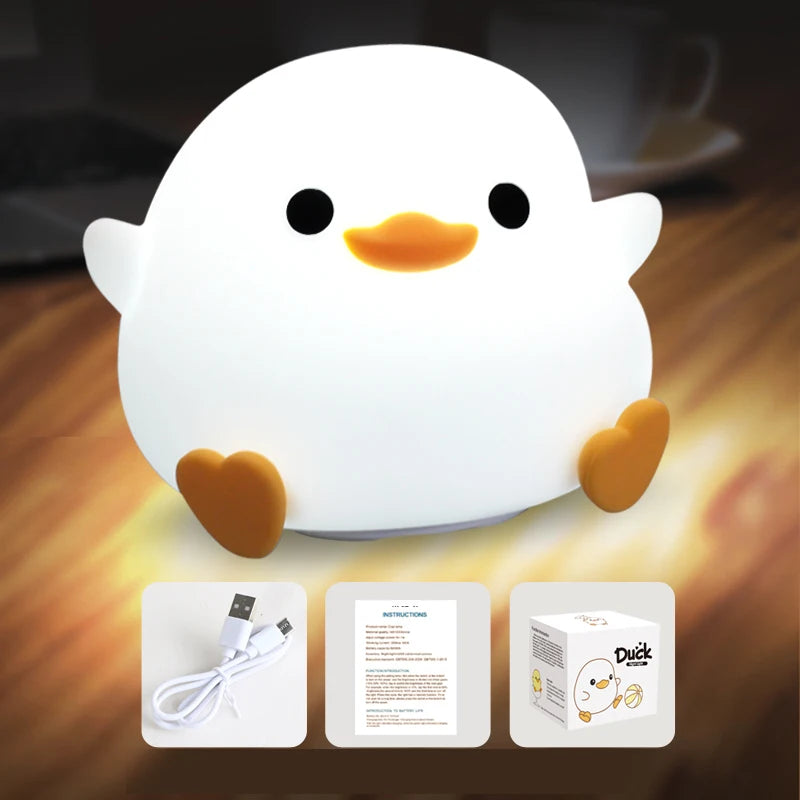 LED Night Light Cute Duck Cartoon Silicone Lamp - Design Studios Direct