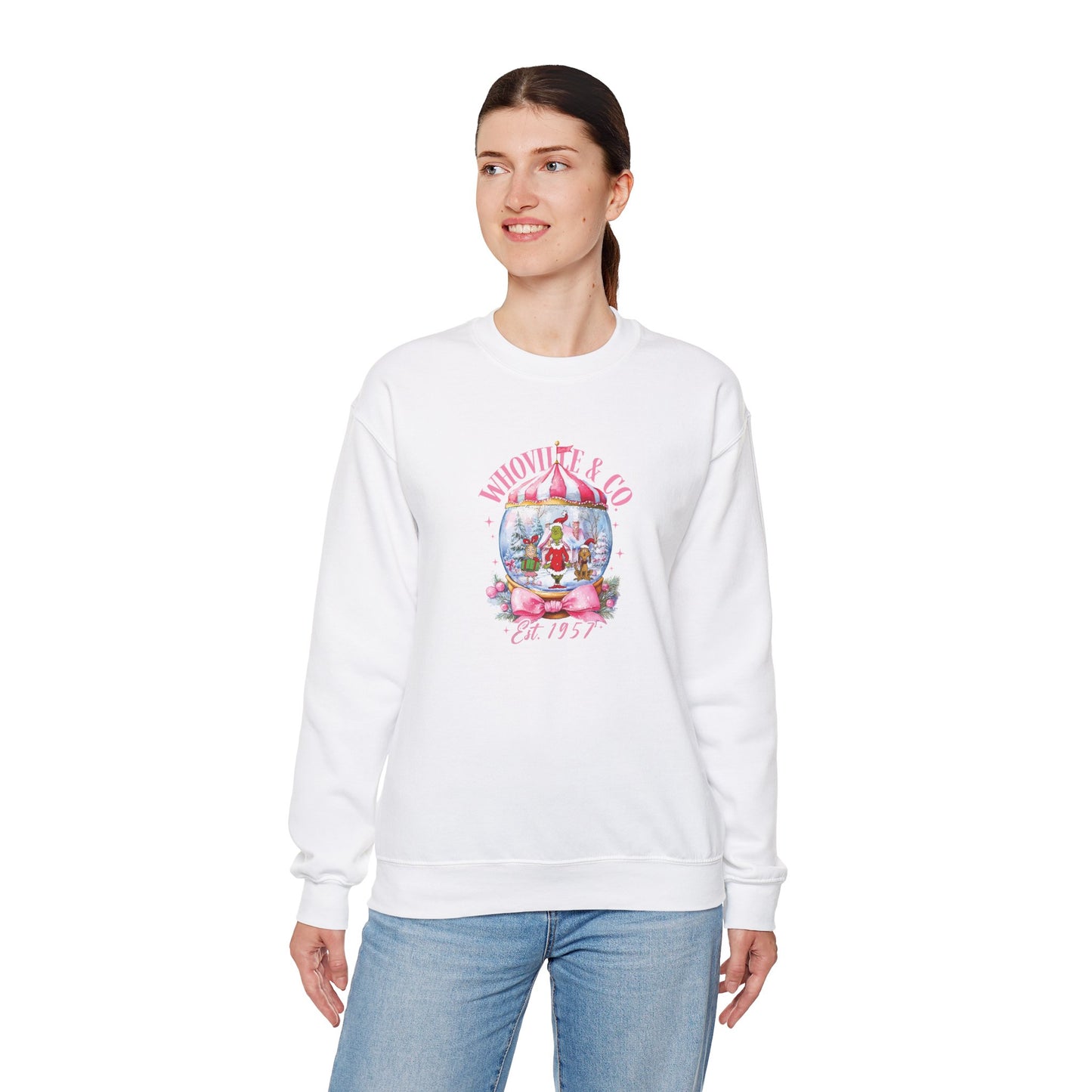 Christmas Snow Globe Sweatshirt with Grinch and Friends - Design Studios Direct