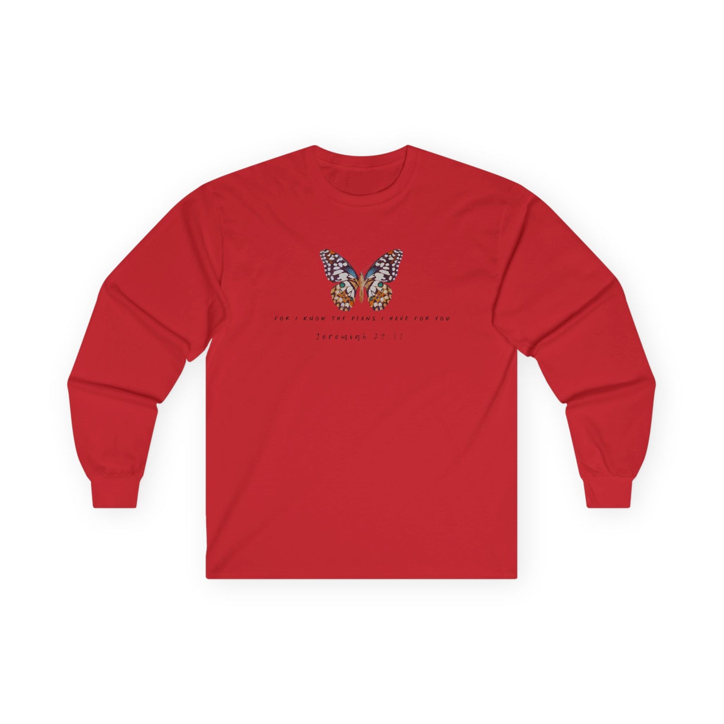 Jeremiah 29:11 Butterfly Long Sleeve Shirt – Christian Faith Tee