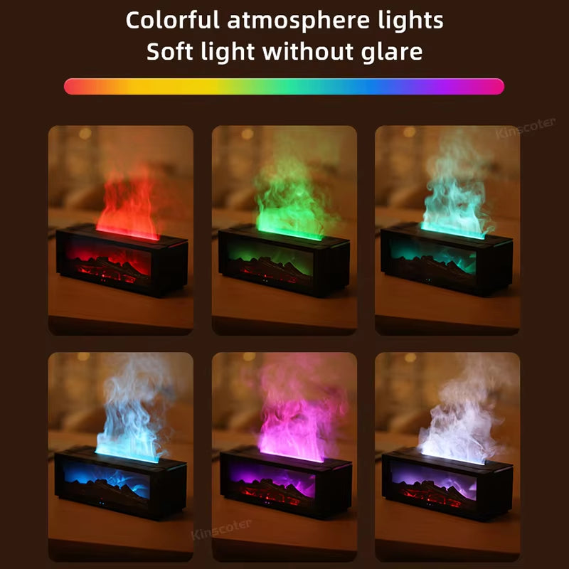 Aromatherapy Diffuser & Moisturizer with Realistic Fireplace Design and Color-Changing Light - Design Studios Direct